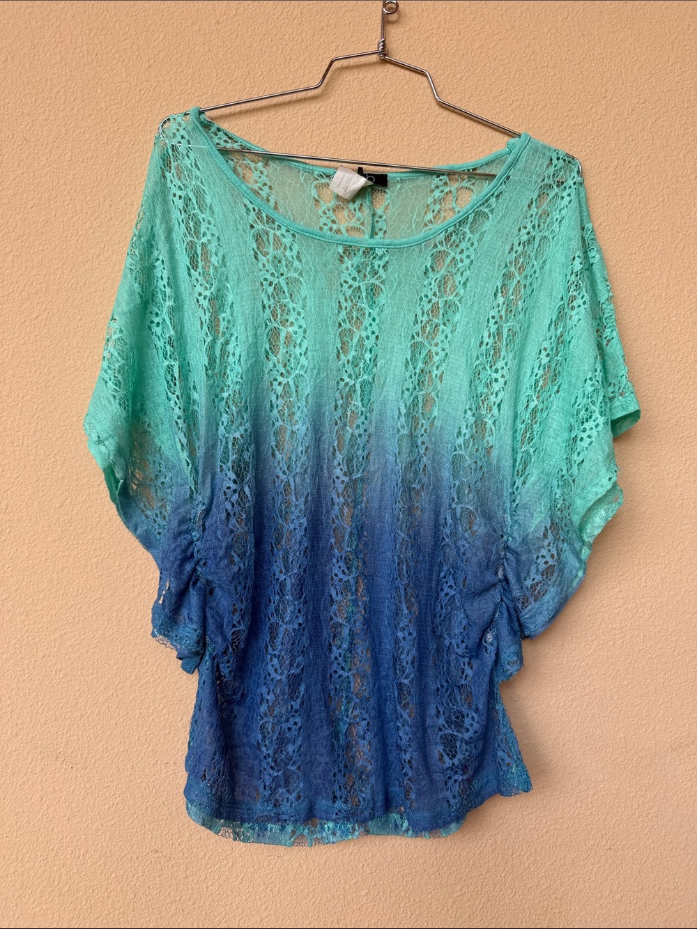 Deb Ombre Lace Tunic - Teal to Navy Blue